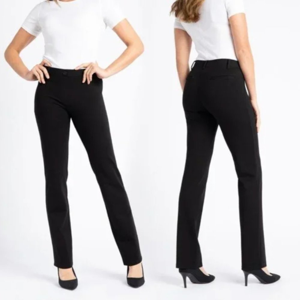 Betabrand Straight-Leg Dress Pant Yoga Pants – Black Small Petite